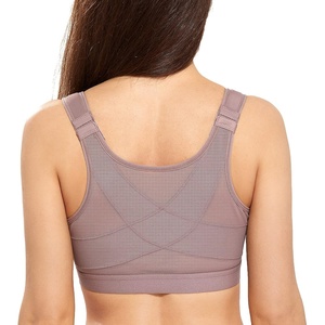 image:imageDELIMIRA Womens Full Coverage Front Closure Wire Free Back Support Posture BraMochaccino