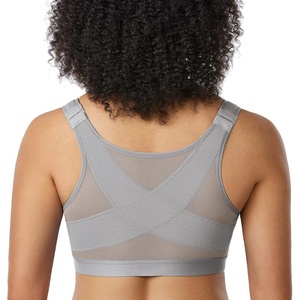 image:imageDELIMIRA Womens Full Coverage Front Closure Wire Free Back Support Posture BraQuantum Grey