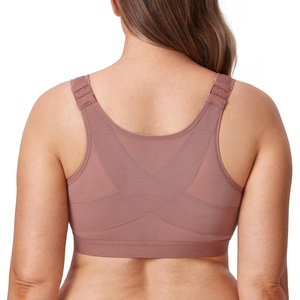 image:imageDELIMIRA Womens Full Coverage Front Closure Wire Free Back Support Posture BraVintage Rose