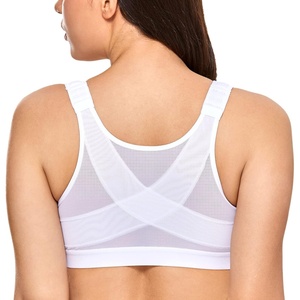 image:imageDELIMIRA Womens Full Coverage Front Closure Wire Free Back Support Posture BraWhite