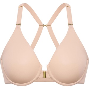 image:imageDELIMIRA Womens Inbarely Plus Front Closure Bras Racerback No Padding Full Coverage Plus Size Underwire BraBeige