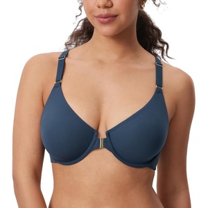 image:imageDELIMIRA Womens Inbarely Plus Front Closure Bras Racerback No Padding Full Coverage Plus Size Underwire BraSargasso