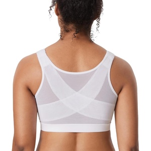 image:imageDELIMIRA Womens Inbarely Plus Posture Bras Front Closure Lightly Padded Plus Size Wireless Full Coverage BraWhite