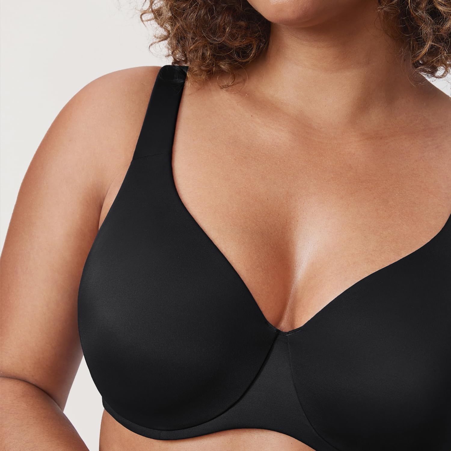 image:imageDELIMIRA Minimizer Bras for Women Full Coverage Plus Size Underwire Unlined Supportive Seamless BraBlack