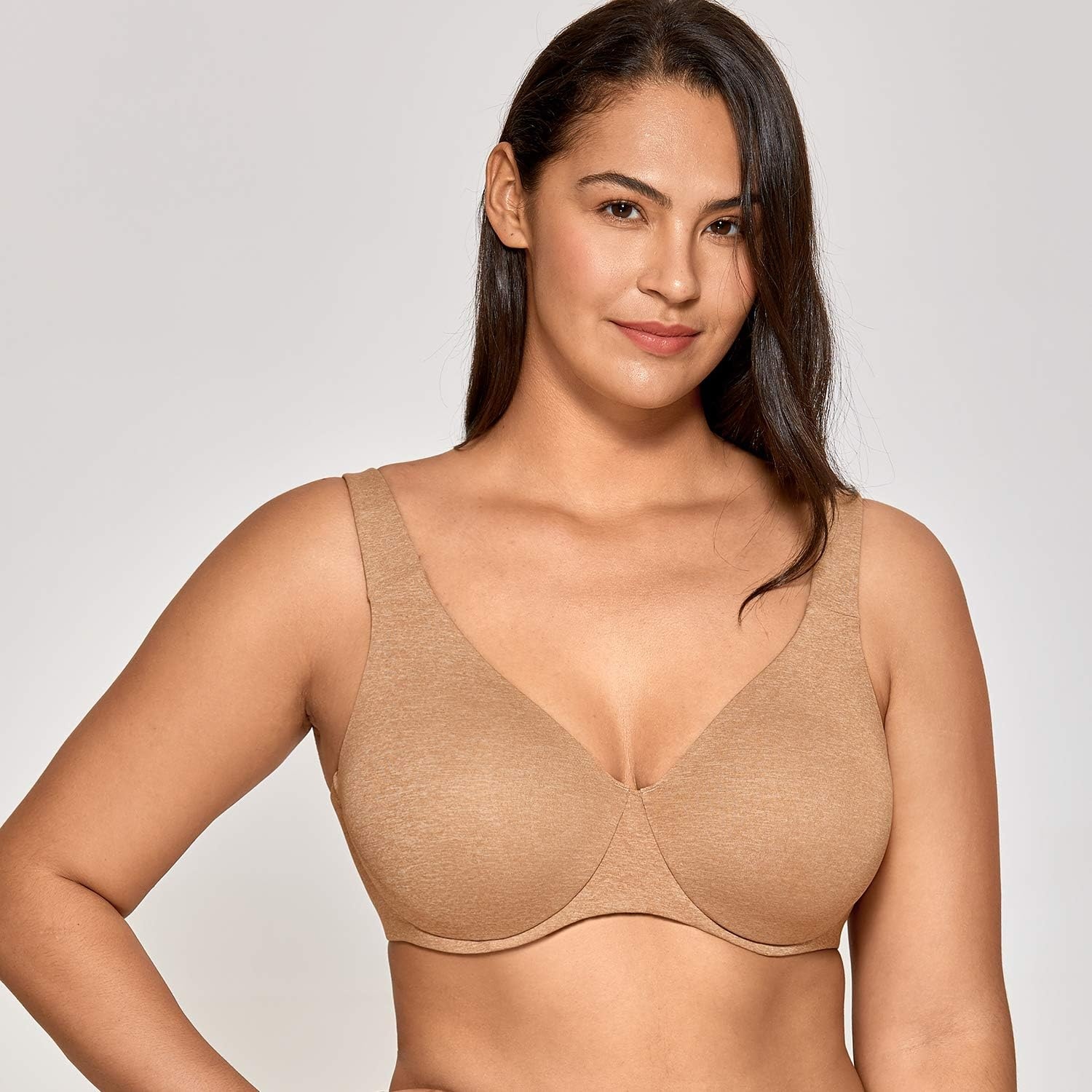 image:imageDELIMIRA Minimizer Bras for Women Full Coverage Plus Size Underwire Unlined Supportive Seamless BraChanterelle