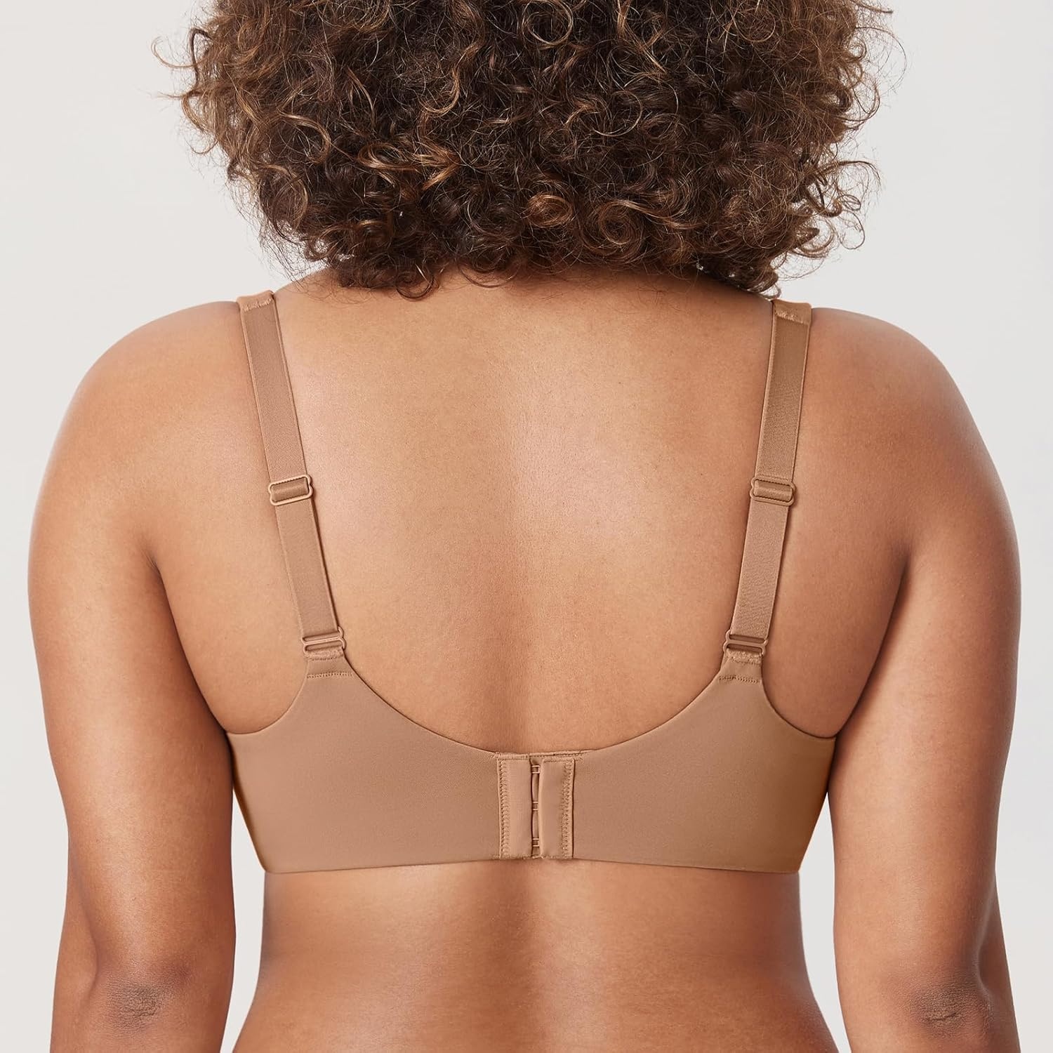 image:imageDELIMIRA Minimizer Bras for Women Full Coverage Plus Size Underwire Unlined Supportive Seamless BraGravel Beige
