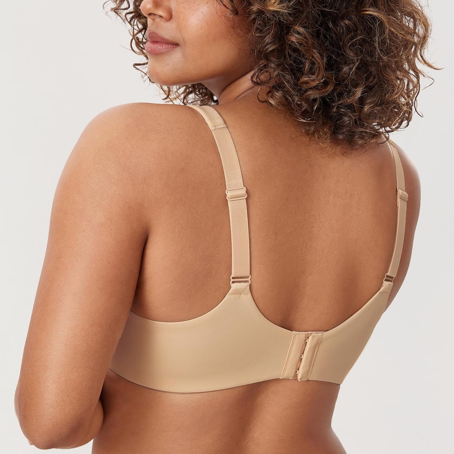 image:imageDELIMIRA Minimizer Bras for Women Full Coverage Plus Size Underwire Unlined Supportive Seamless BraLight Oatmeal