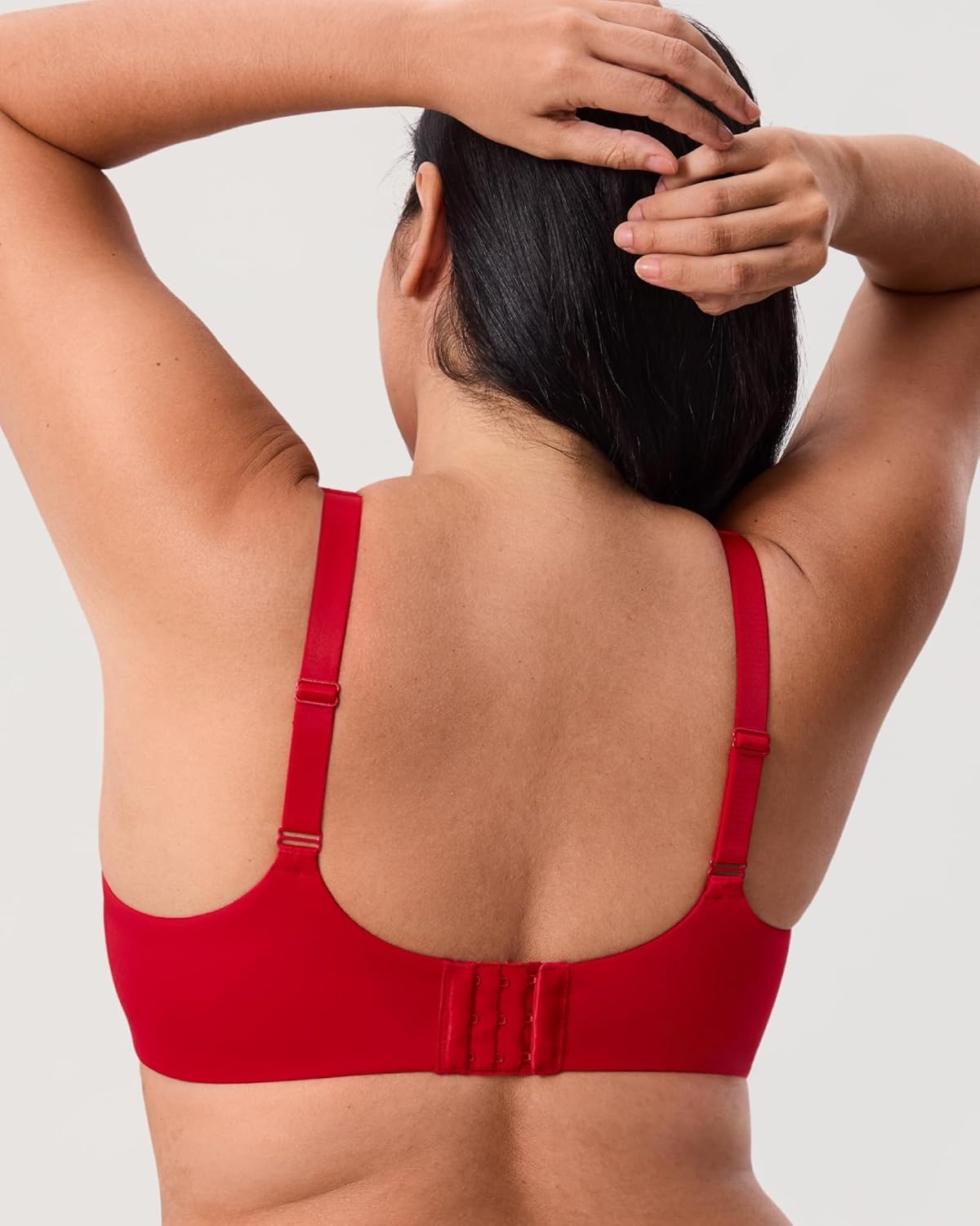 image:imageDELIMIRA Minimizer Bras for Women Full Coverage Plus Size Underwire Unlined Supportive Seamless BraLipstick Red