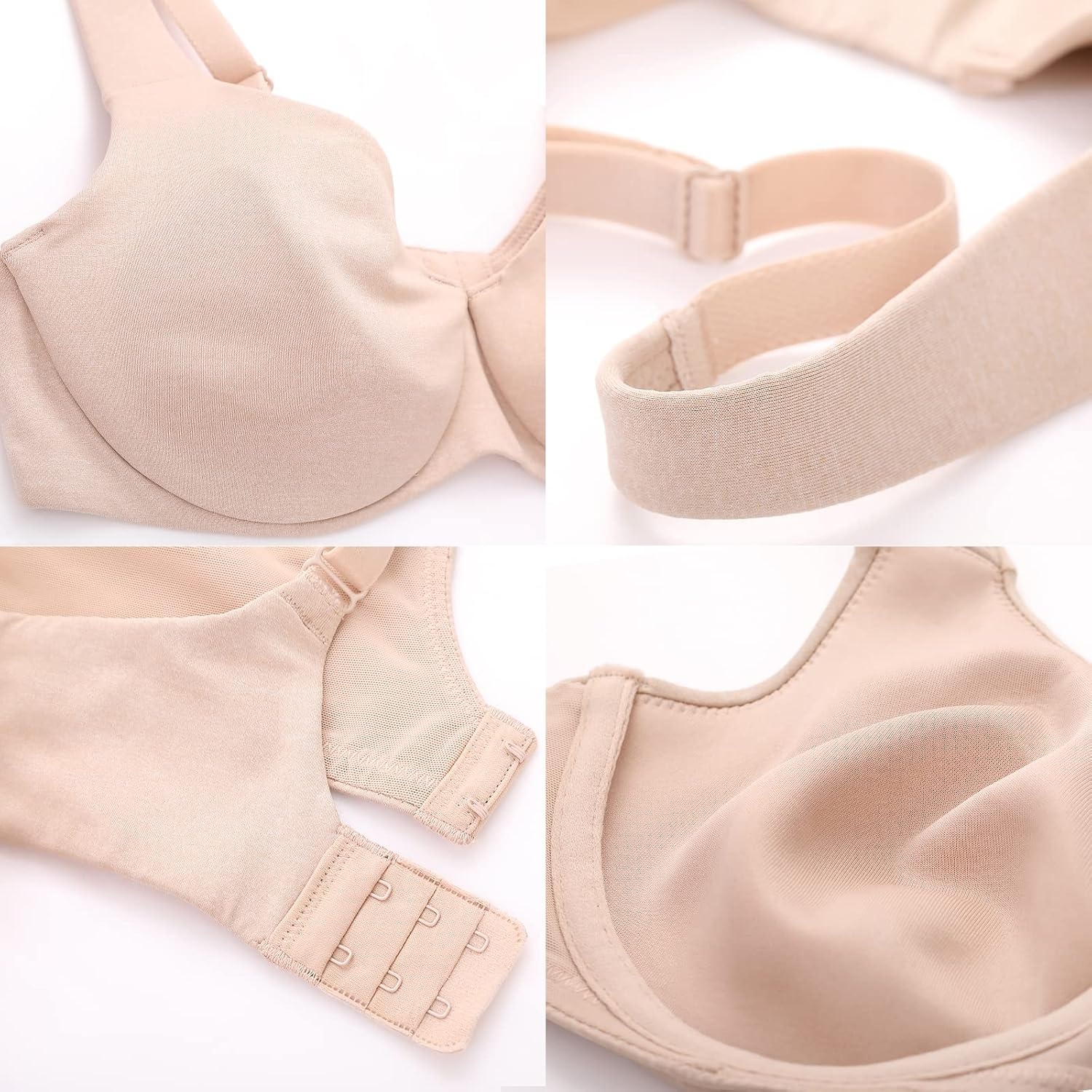 image:imageDELIMIRA Minimizer Bras for Women Full Coverage Plus Size Underwire Unlined Supportive Seamless BraOatmeal Heather