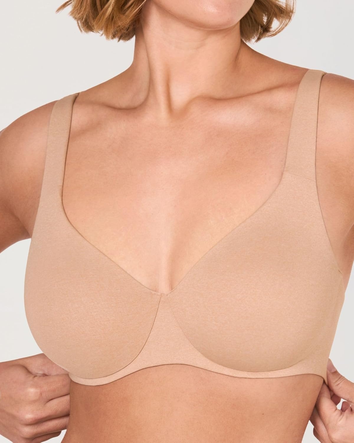 image:imageDELIMIRA Minimizer Bras for Women Full Coverage Plus Size Underwire Unlined Supportive Seamless BraOatmeal Heather