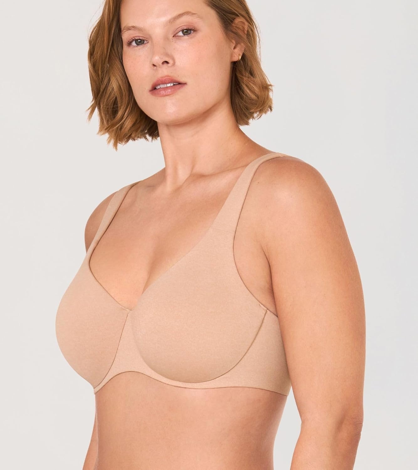 image:imageDELIMIRA Minimizer Bras for Women Full Coverage Plus Size Underwire Unlined Supportive Seamless BraOatmeal Heather