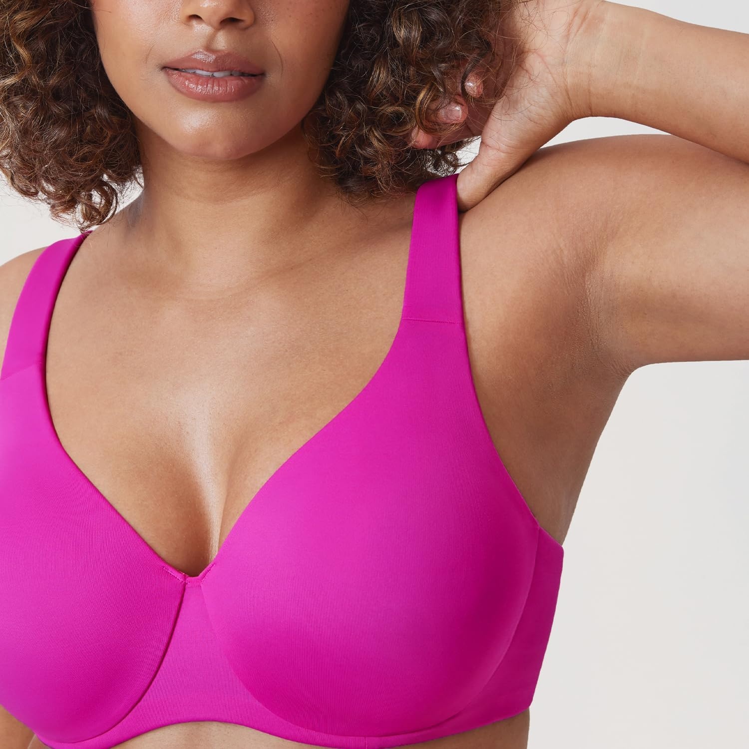 image:imageDELIMIRA Minimizer Bras for Women Full Coverage Plus Size Underwire Unlined Supportive Seamless BraRose Purple