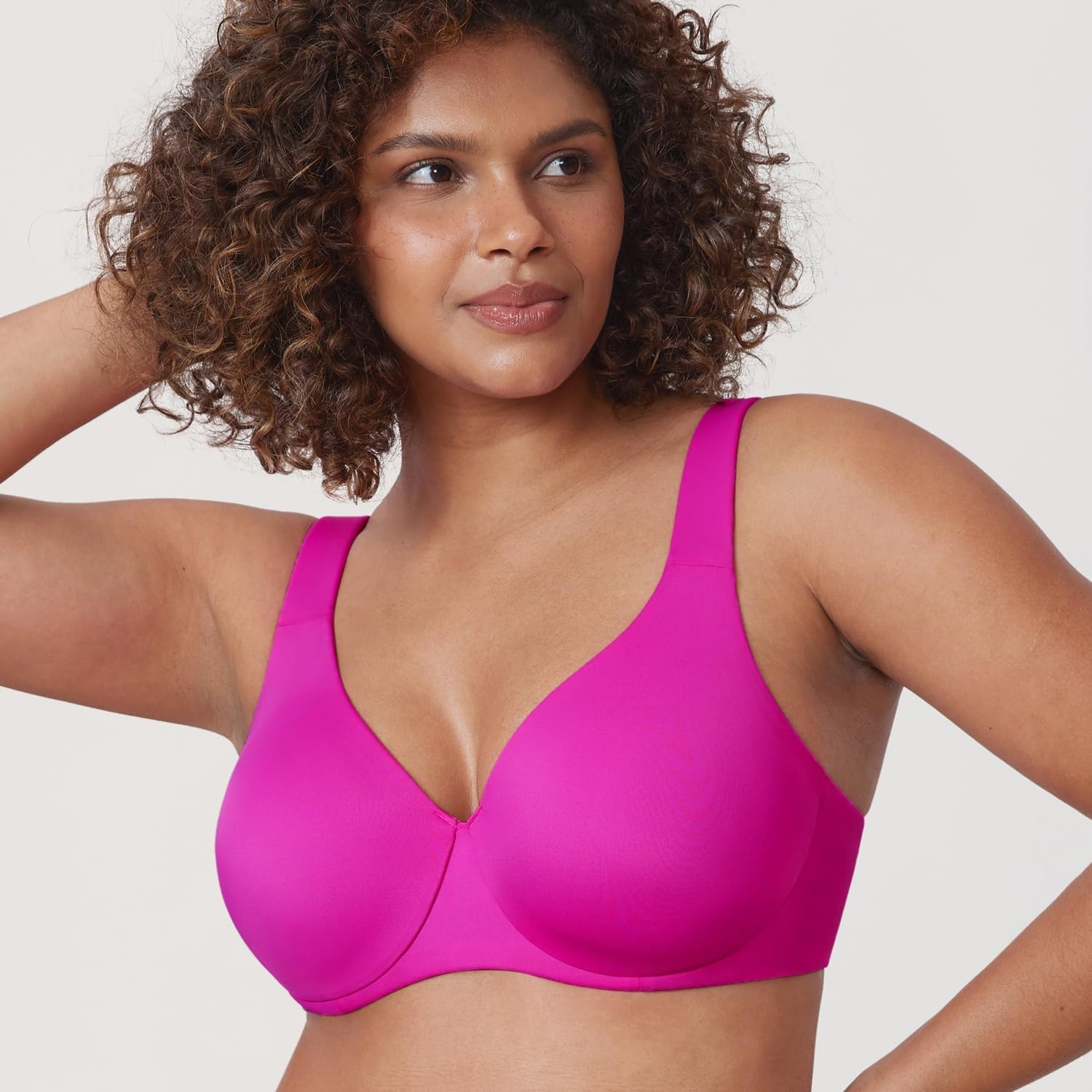 image:imageDELIMIRA Minimizer Bras for Women Full Coverage Plus Size Underwire Unlined Supportive Seamless BraRose Purple