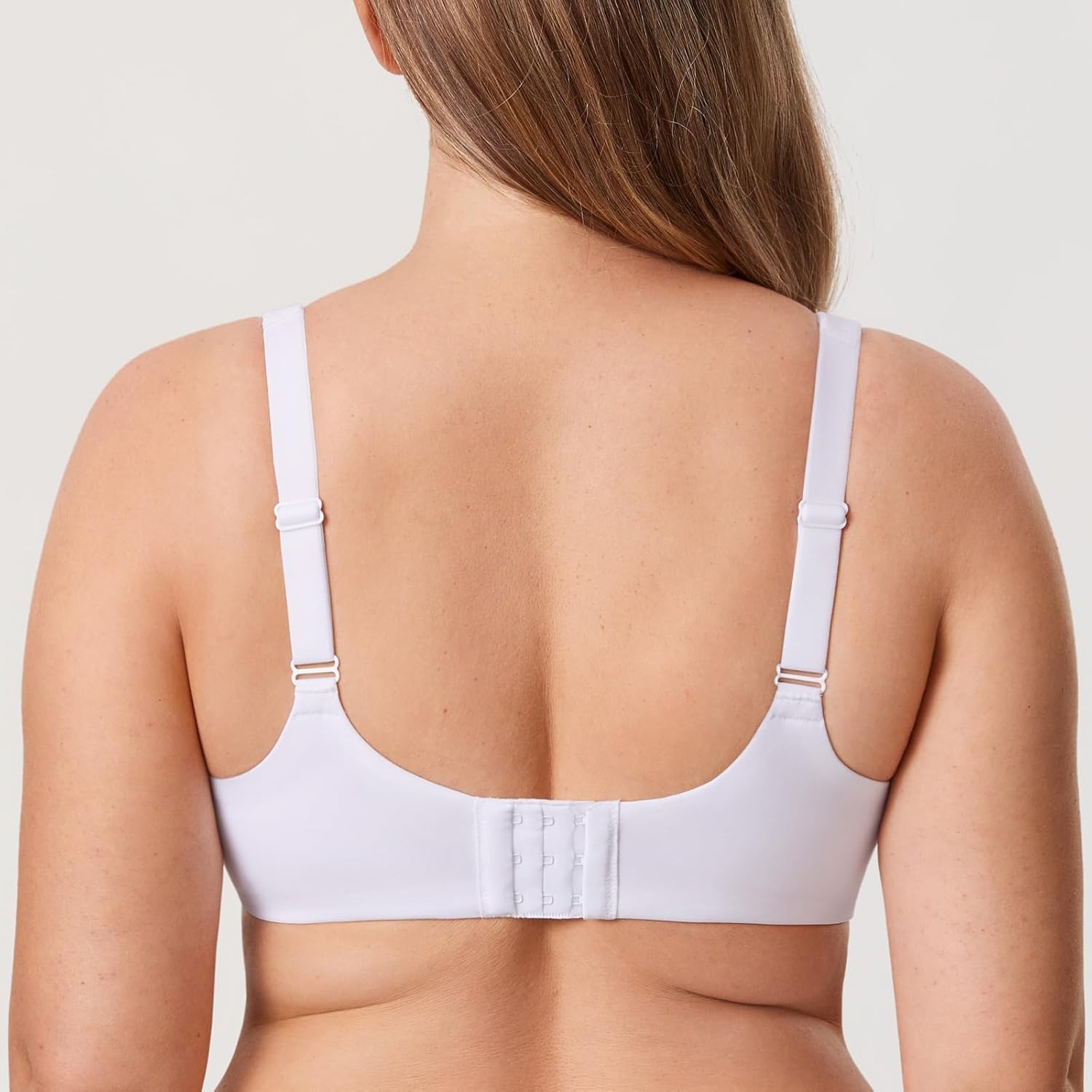 image:imageDELIMIRA Minimizer Bras for Women Full Coverage Plus Size Underwire Unlined Supportive Seamless BraWhite