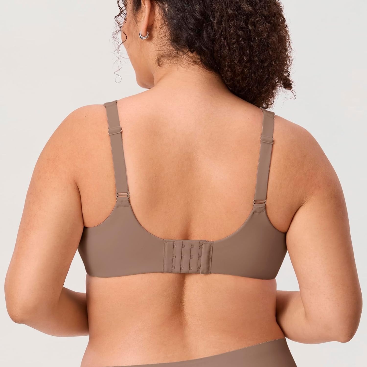 image:imageDELIMIRA Womens Inbarely Lift Full Coverage Bras Plus Size Unlined Supportive T Shirt Underwire Seamless BraBrown Purple
