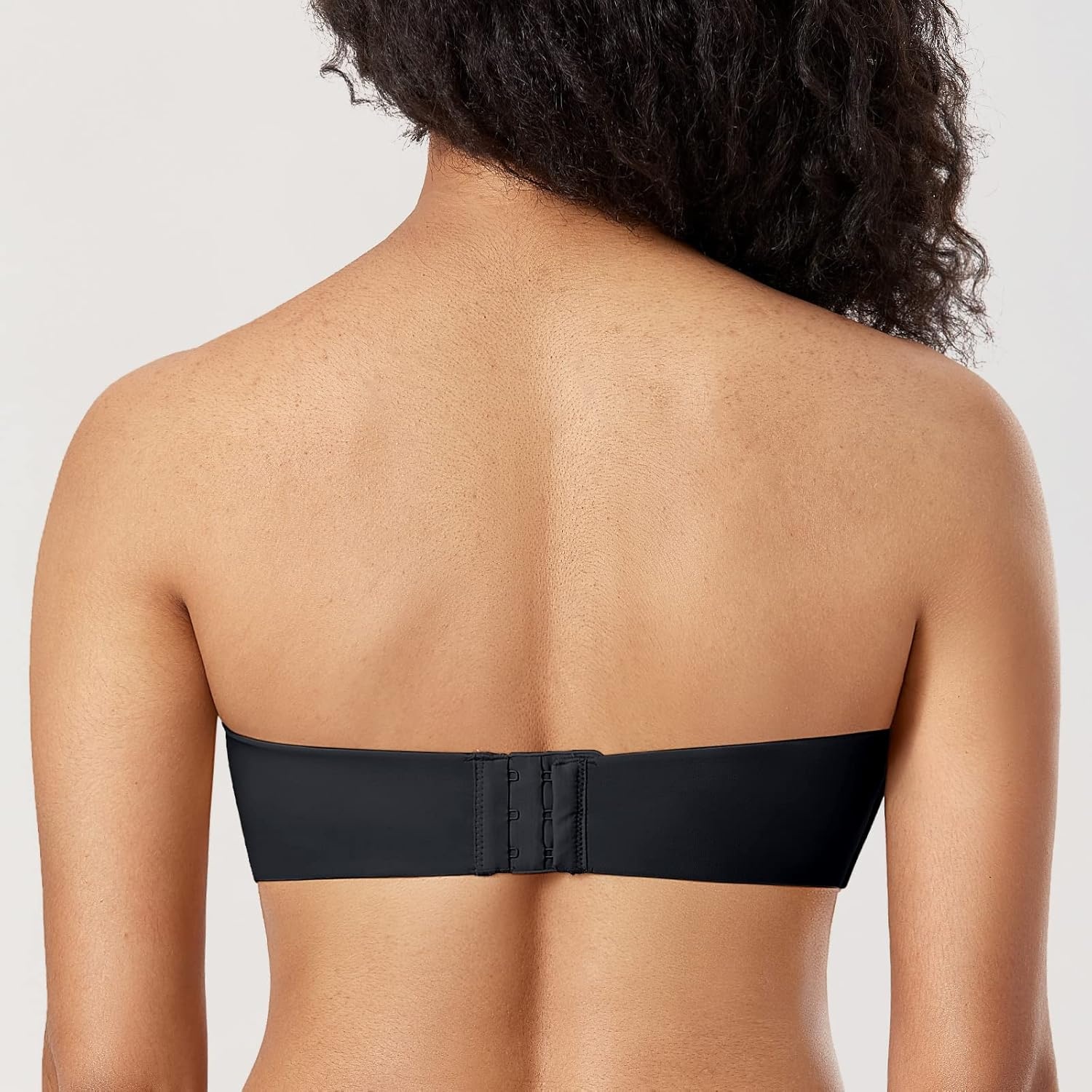 image:imageDELIMIRA Womens Strapless Bra Plunge Push Up for Big Busted Seamless Slightly Lined Support Lift Plus Size InvisibleBlack