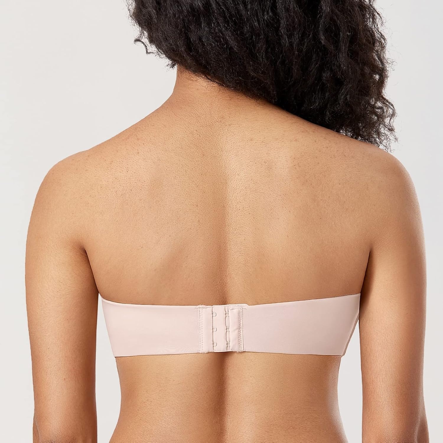 image:imageDELIMIRA Womens Strapless Bra Plunge Push Up for Big Busted Seamless Slightly Lined Support Lift Plus Size InvisibleRose White