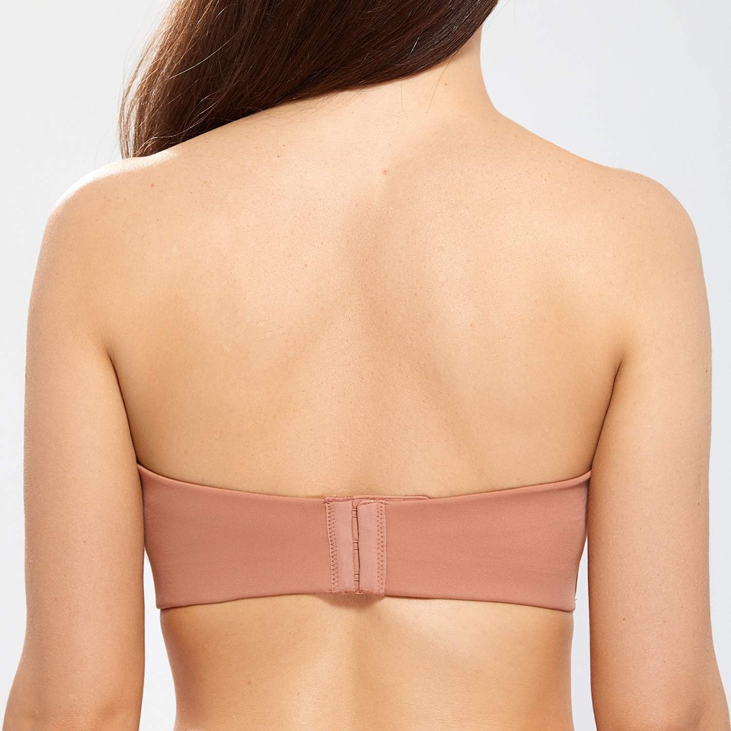image:imageDELIMIRA Womens Strapless Bra Plunge Push Up for Big Busted Seamless Slightly Lined Support Lift Plus Size InvisibleSun Kissed