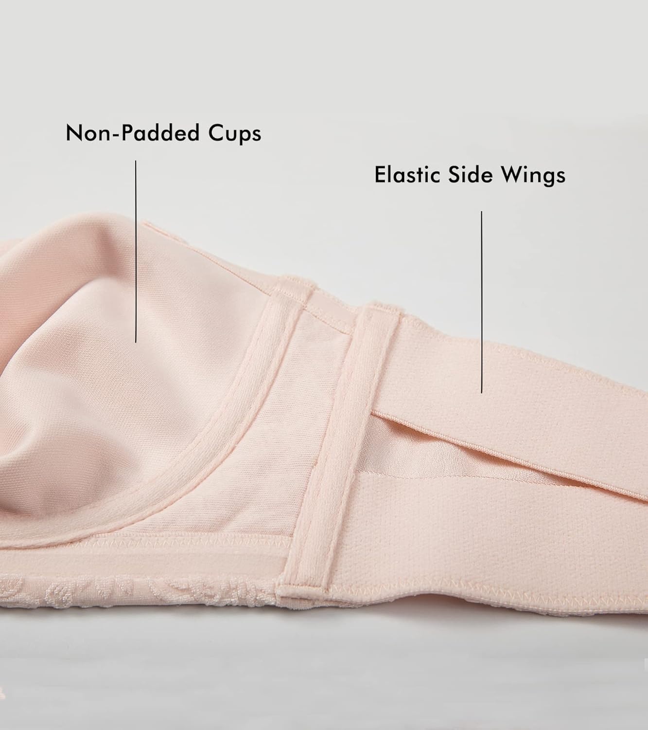 image:imageDELIMIRA Womens Strapless Jacquard Minimizer Bra Plus Size Underwire NonPaddedApricot Pink