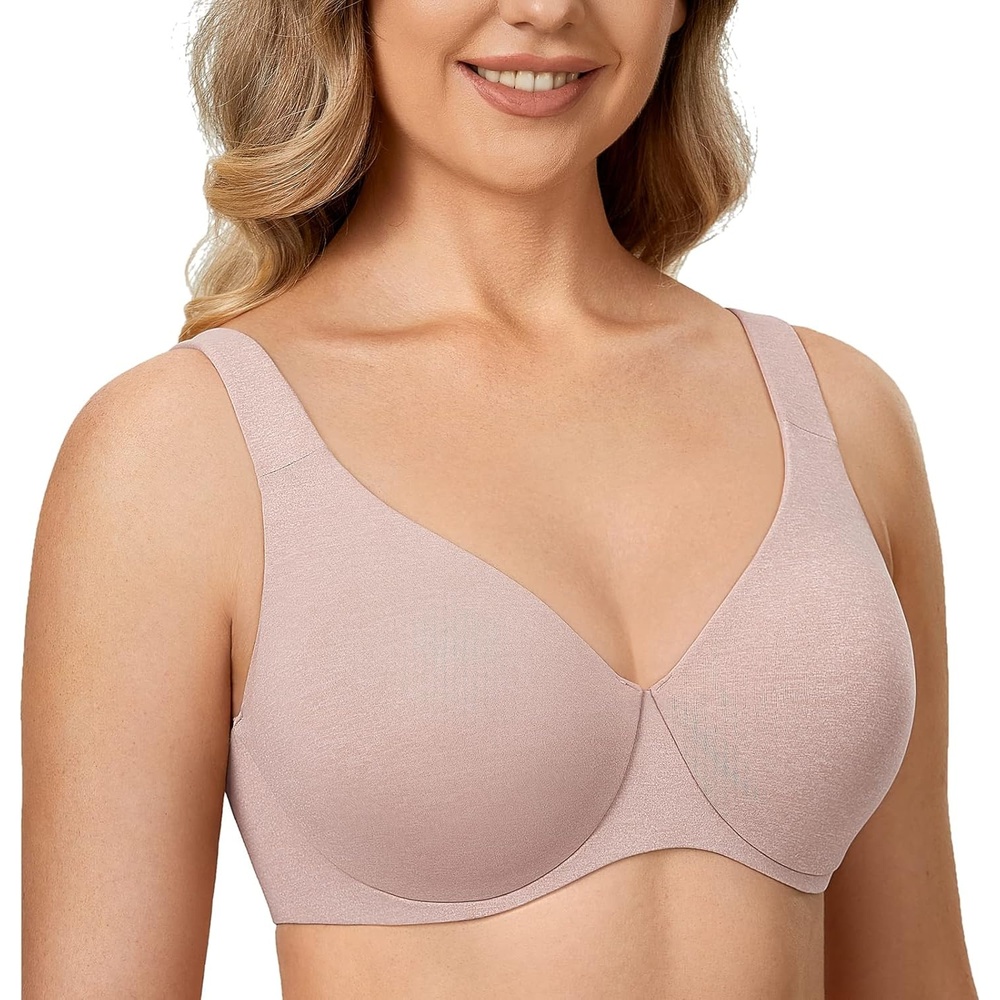 image:imageDELIMIRA Minimizer Bras for Women Full Coverage Plus Size Underwire Unlined Supportive Seamless BraCameo Heather
