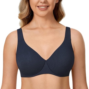 image:imageDELIMIRA Minimizer Bras for Women Full Coverage Plus Size Underwire Unlined Supportive Seamless BraSapphire Heather