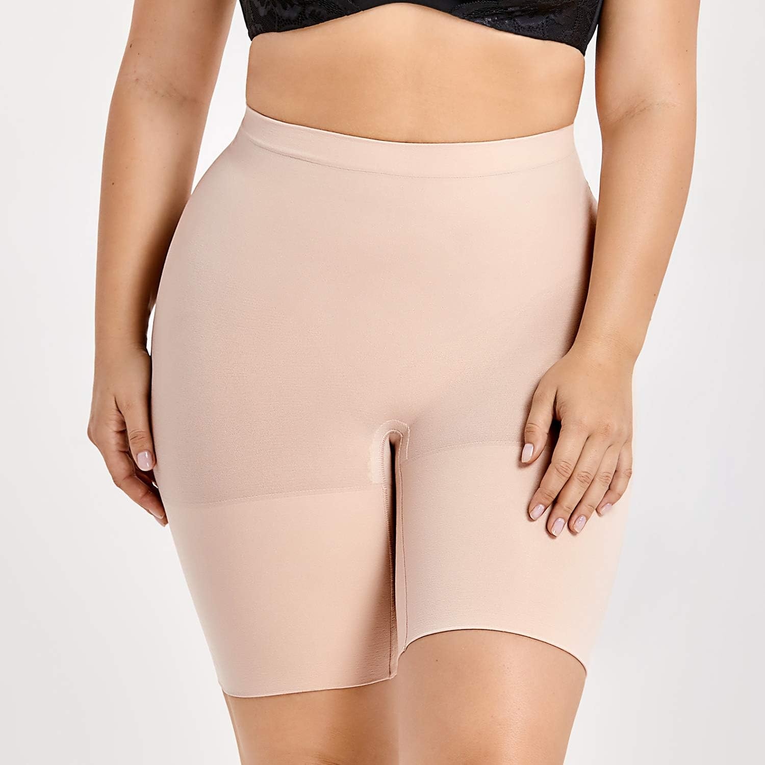 image:imageDELIMIRA Womens Tummy Control Shapewear Thigh Slimmer Shorts High WaistBeige