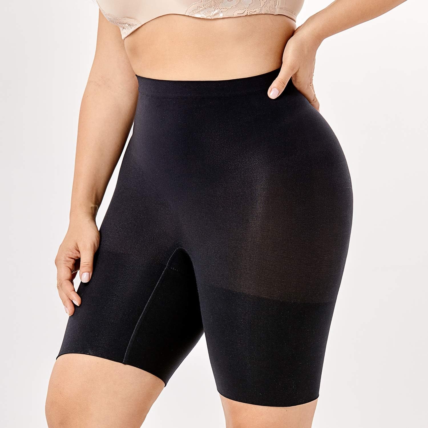 image:imageDELIMIRA Womens Tummy Control Shapewear Thigh Slimmer Shorts High WaistBlack