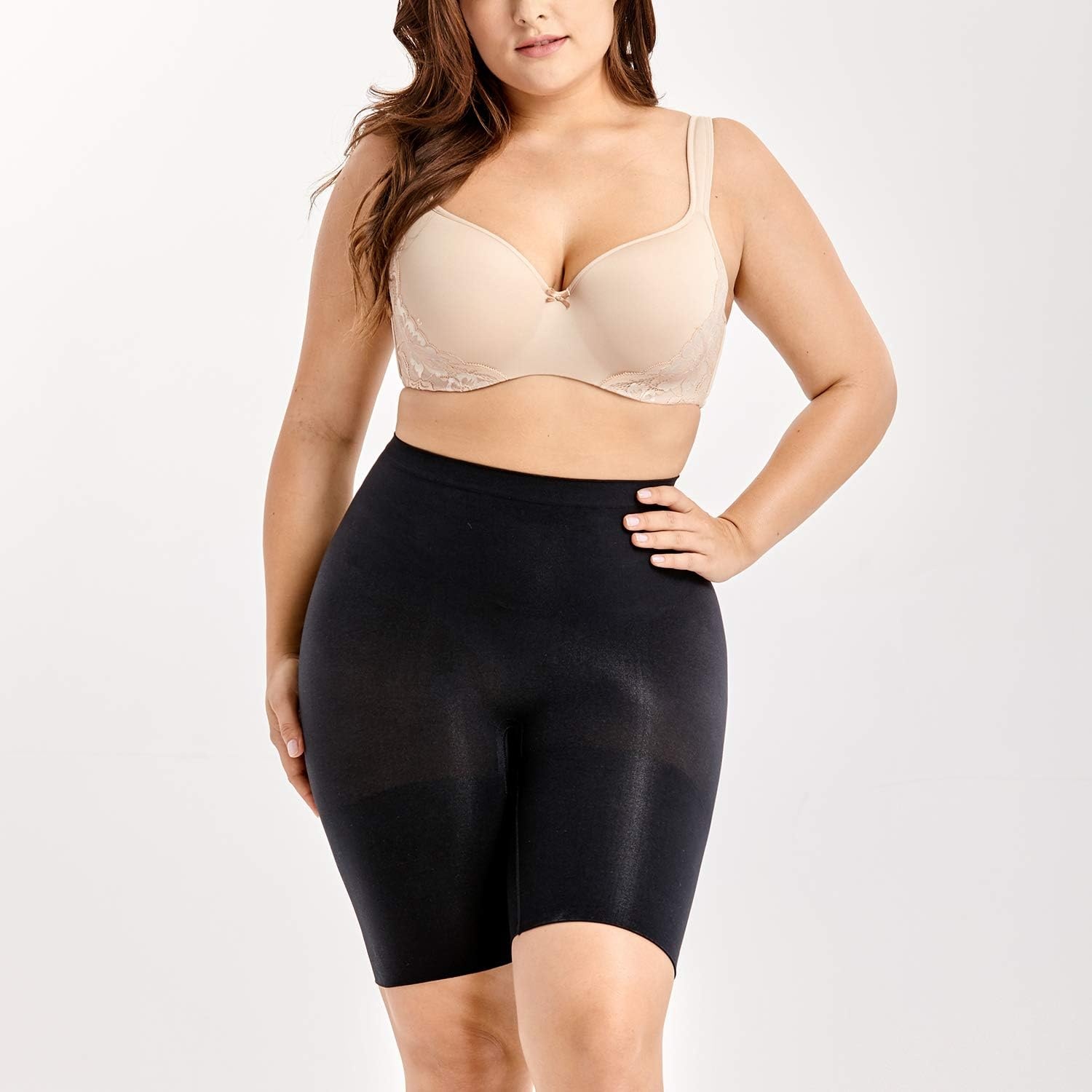 image:imageDELIMIRA Womens Tummy Control Shapewear Thigh Slimmer Shorts High WaistBlack