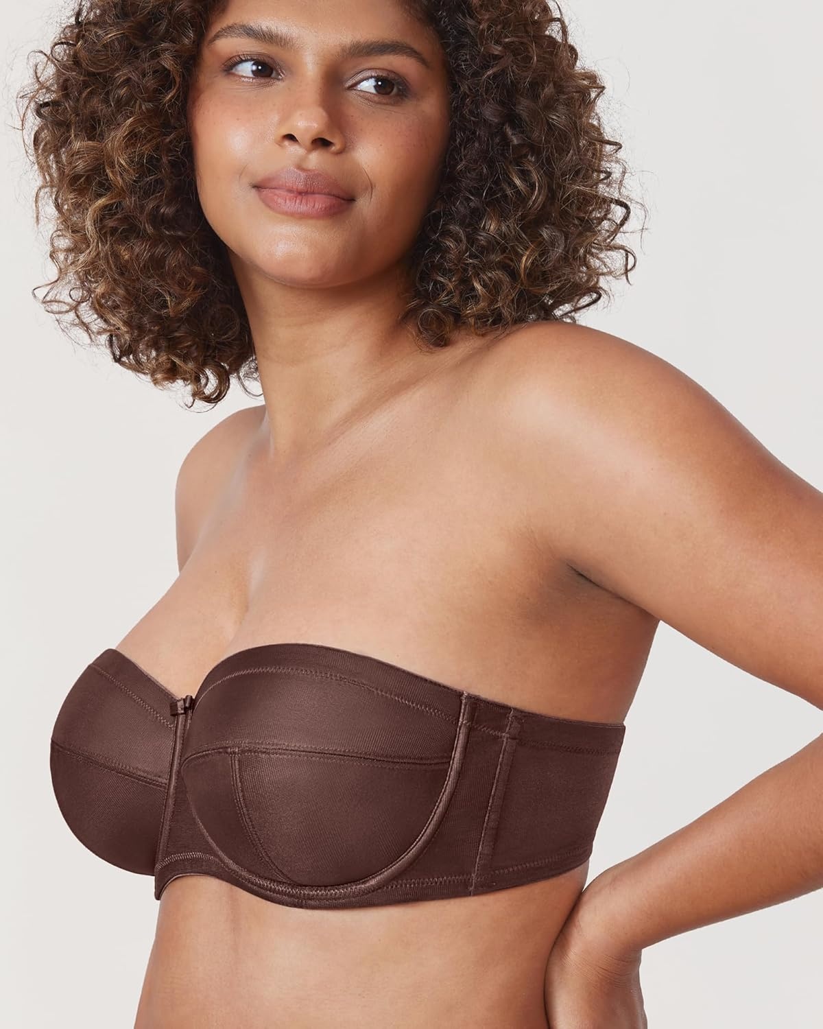 image:imageDELIMIRA Womens Strapless Bra Plus Size Underwire Convertible Non PaddedTaupe