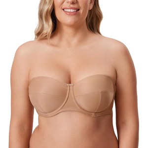 image:imageDELIMIRA Womens Strapless Bra Plus Size Underwire Convertible Non PaddedNatural