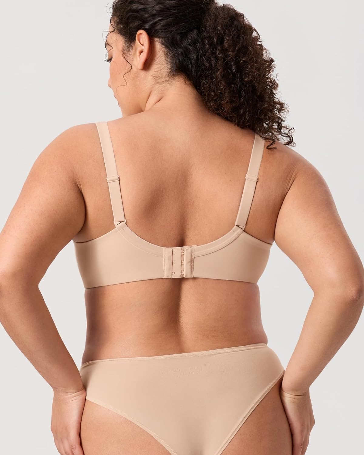 image:imageDELIMIRA Womens Balconette Bra Full Coverage Plus Size Tshirt Underwire Back Smoothing Seamless BrasBeige