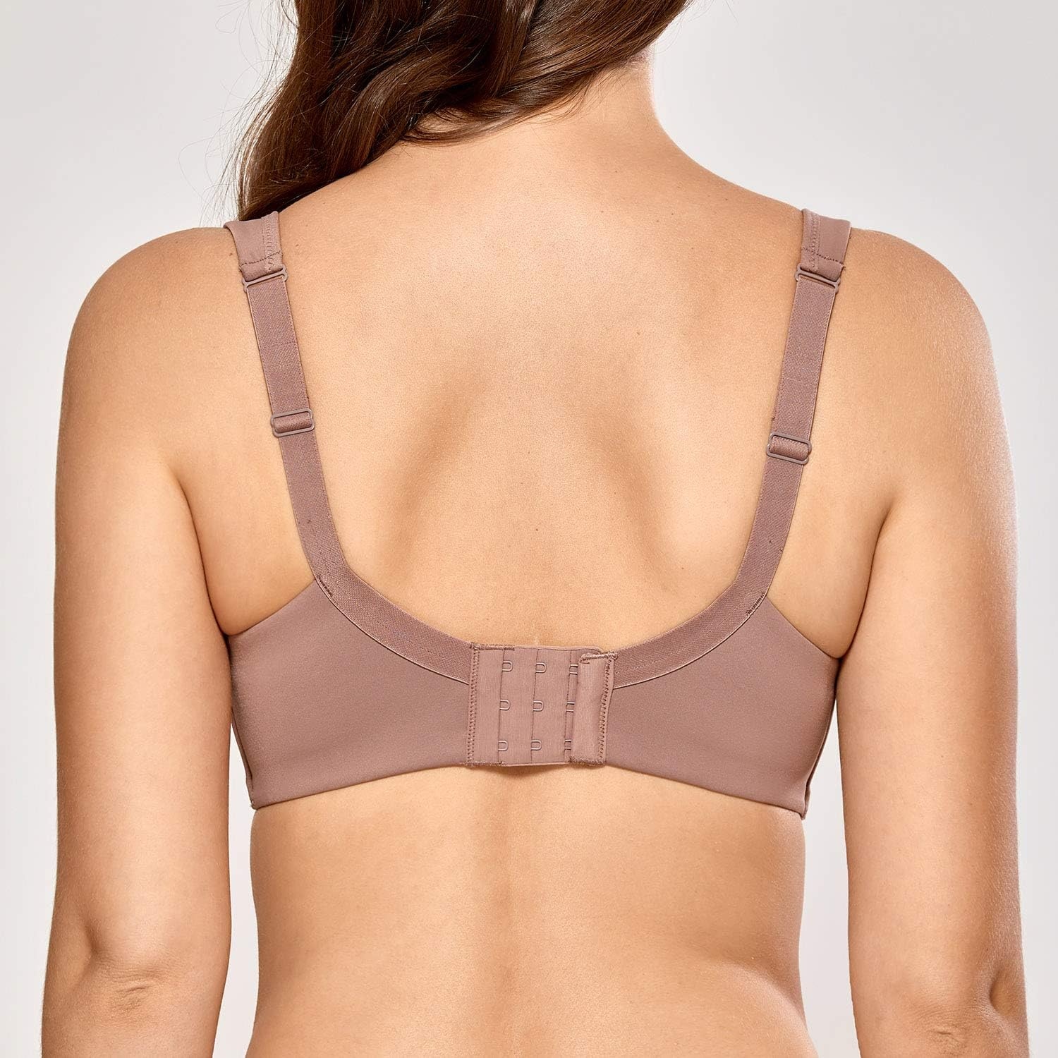 image:imageDELIMIRA Womens Balconette Bra Full Coverage Plus Size Tshirt Underwire Back Smoothing Seamless BrasMochaccino