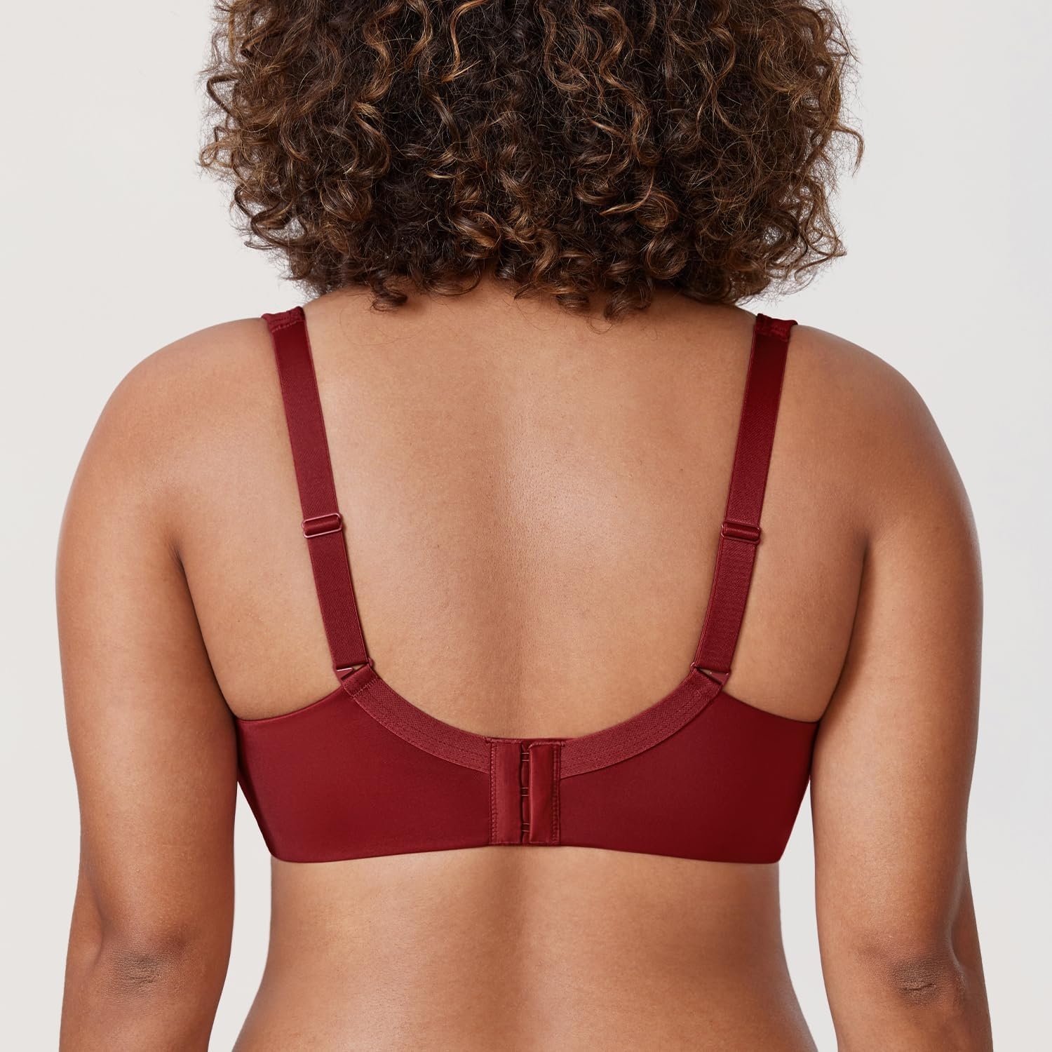 image:imageDELIMIRA Womens Balconette Bra Full Coverage Plus Size Tshirt Underwire Back Smoothing Seamless BrasRed Revelry