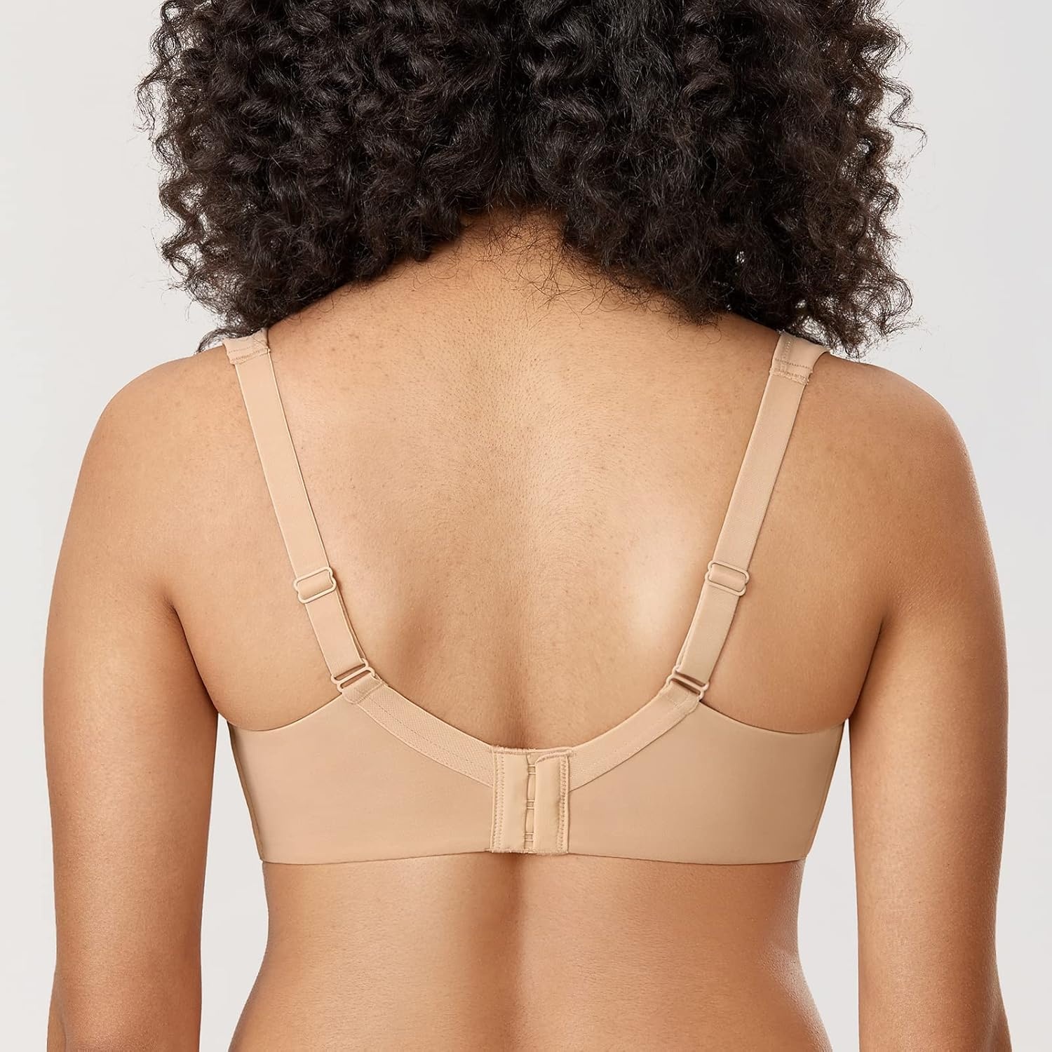 image:imageDELIMIRA Womens Balconette Bra Full Coverage Plus Size Tshirt Underwire Back Smoothing Seamless BrasTaupe Tan