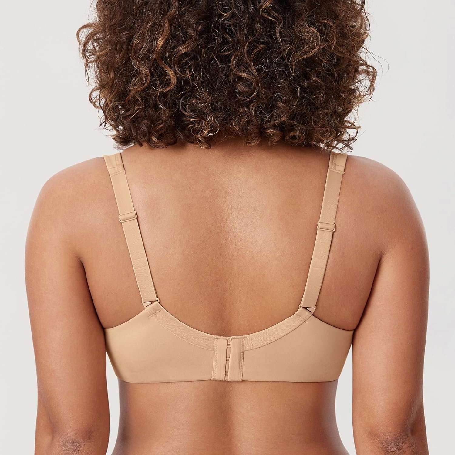 image:imageDELIMIRA Womens Balconette Bra Full Coverage Plus Size Tshirt Underwire Back Smoothing Seamless BrasWarm Beige