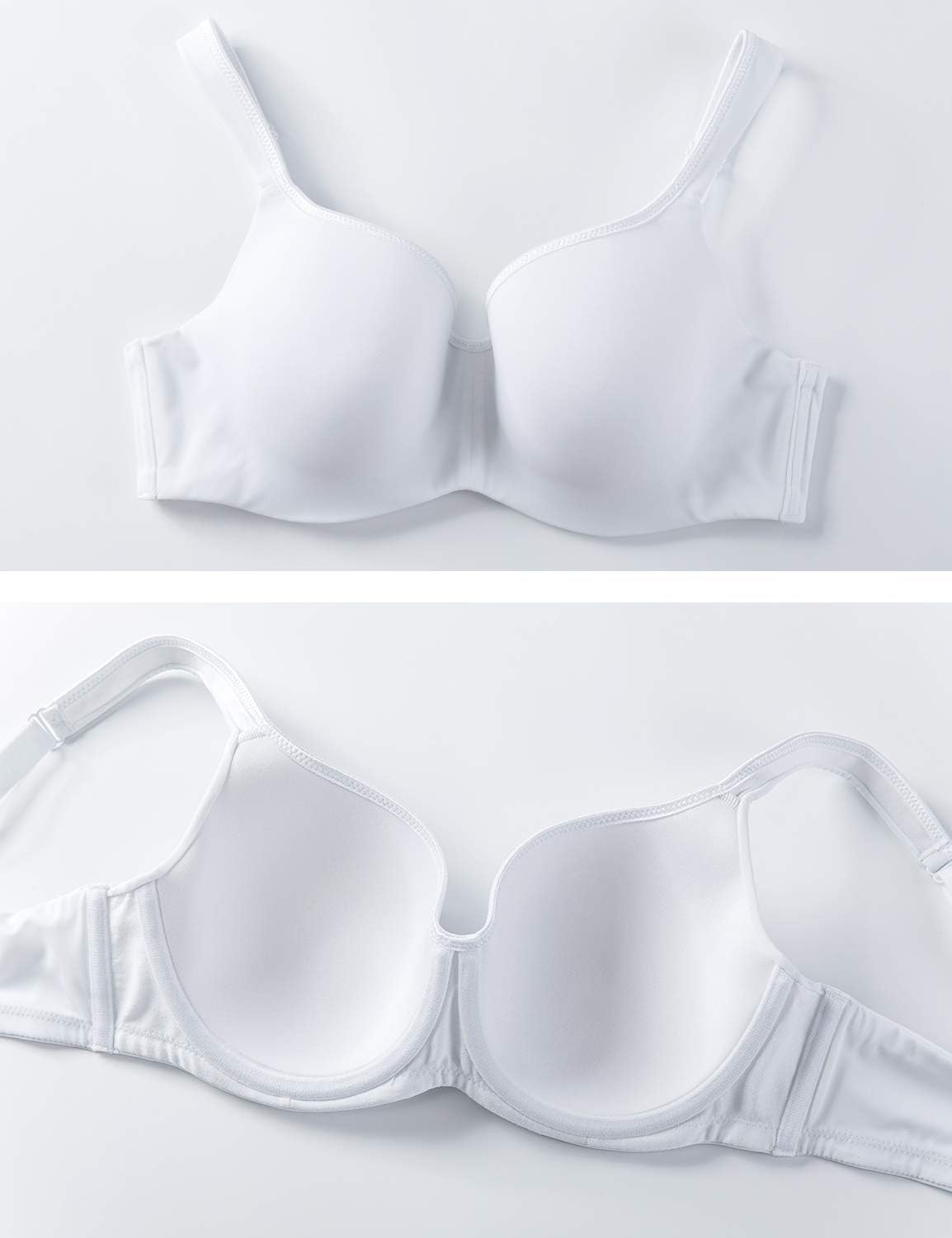 image:imageDELIMIRA Womens Balconette Bra Full Coverage Plus Size Tshirt Underwire Back Smoothing Seamless BrasWhite