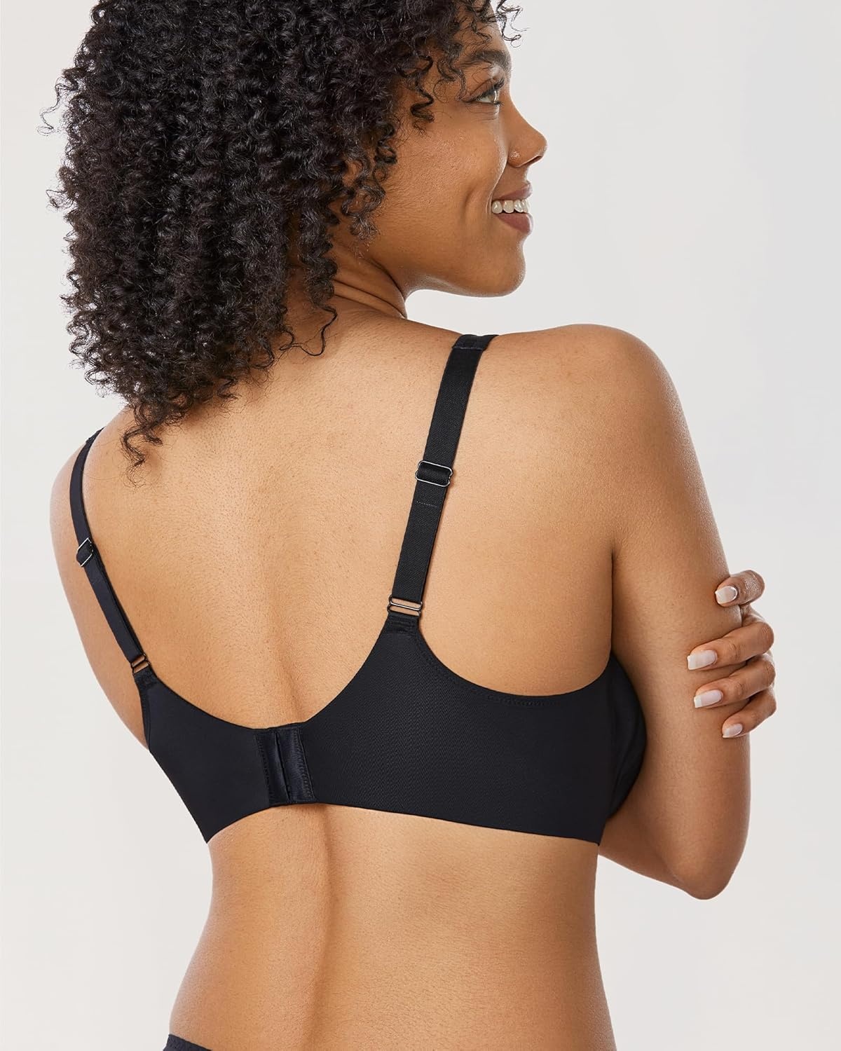 image:imageDELIMIRA Womens Full Coverage Bras Underwire Lightly Padded Plus Size Supportive Tshirt Sheer BraBlack