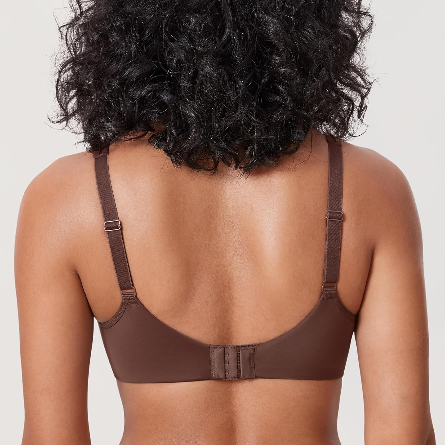 image:imageDELIMIRA Womens Full Coverage Bras Underwire Lightly Padded Plus Size Supportive Tshirt Sheer BraBrown Violet