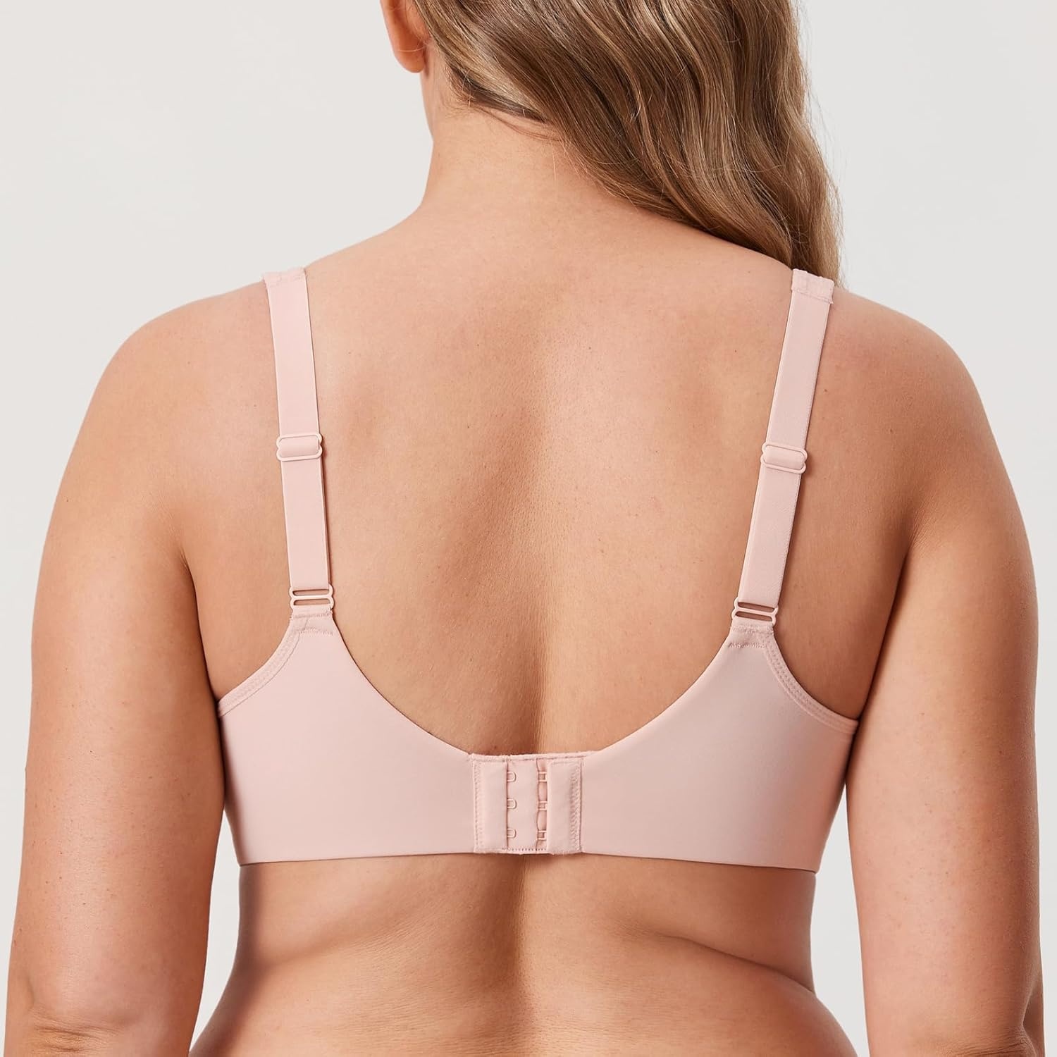 image:imageDELIMIRA Womens Full Coverage Bras Underwire Lightly Padded Plus Size Supportive Tshirt Sheer BraGentle Rose