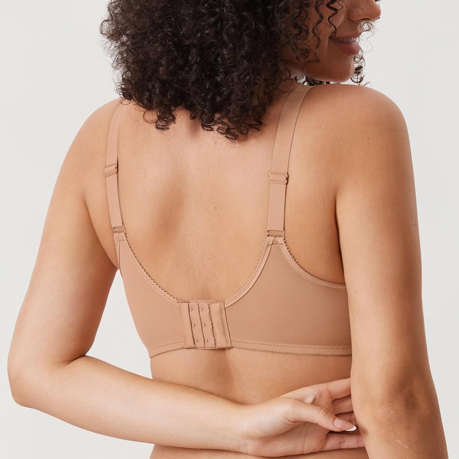 image:imageDELIMIRA Womens Seamless Tshirt Bras Plus Size Full Coverage Underwire Lightly Lined Bra Up to FBarely Buff