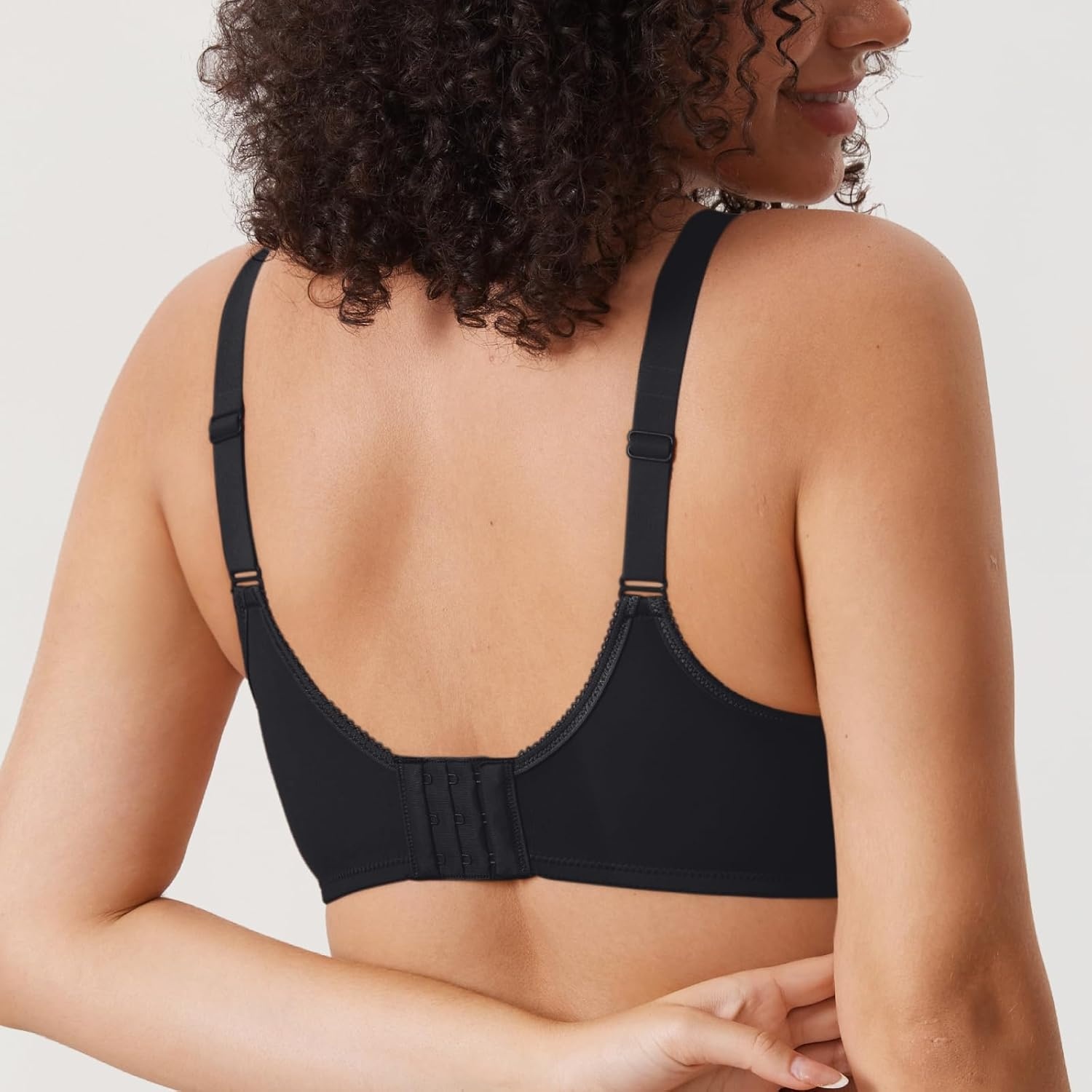 image:imageDELIMIRA Womens Seamless Tshirt Bras Plus Size Full Coverage Underwire Lightly Lined Bra Up to FBlack