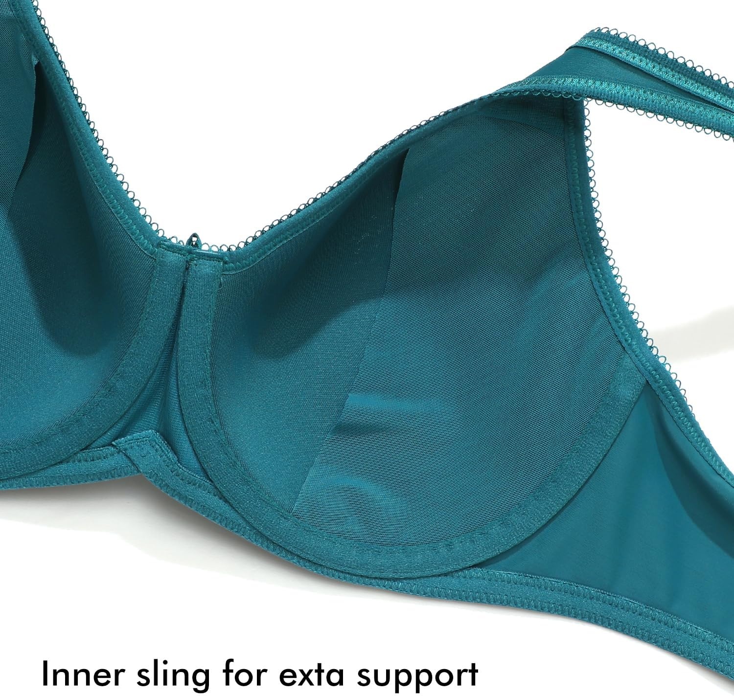 image:imageDELIMIRA Womens Seamless Tshirt Bras Plus Size Full Coverage Underwire Lightly Lined Bra Up to FBorealis Green
