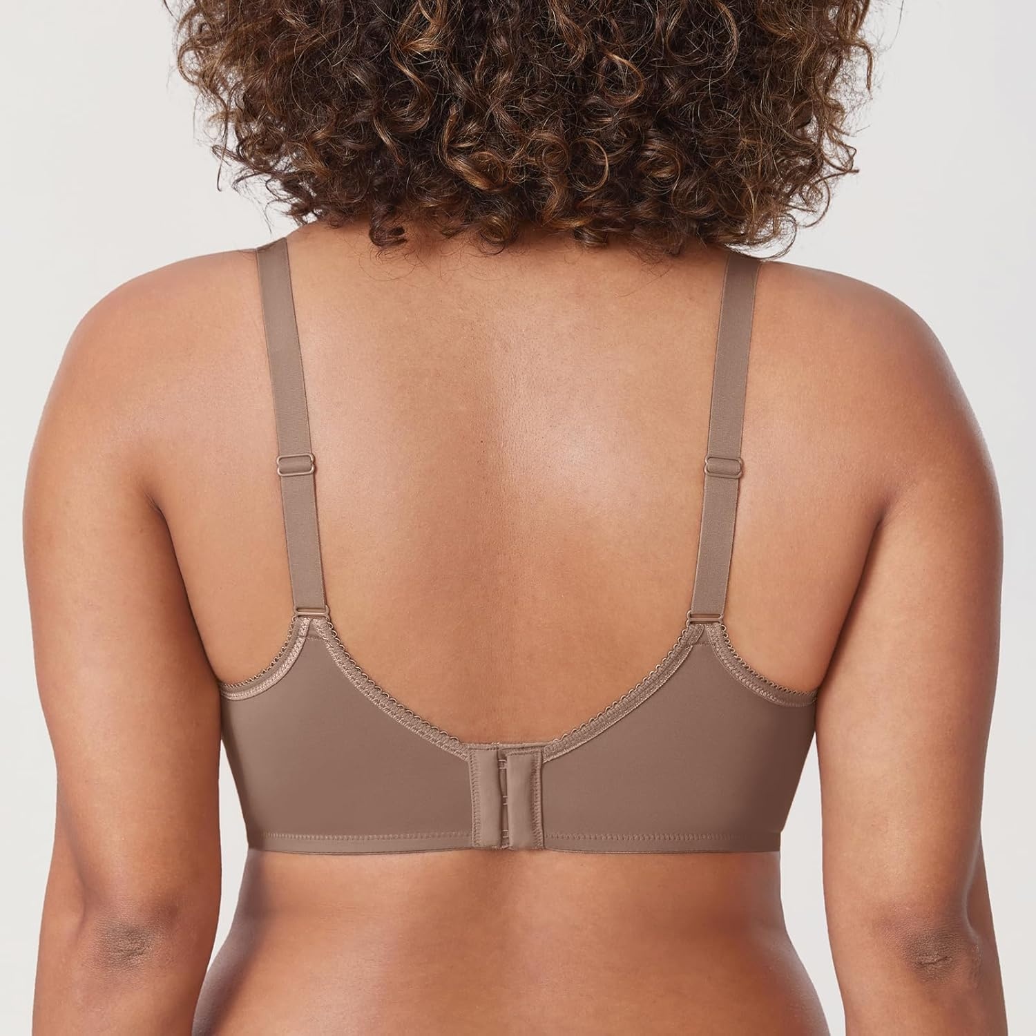 image:imageDELIMIRA Womens Seamless Tshirt Bras Plus Size Full Coverage Underwire Lightly Lined Bra Up to FBrown Purple