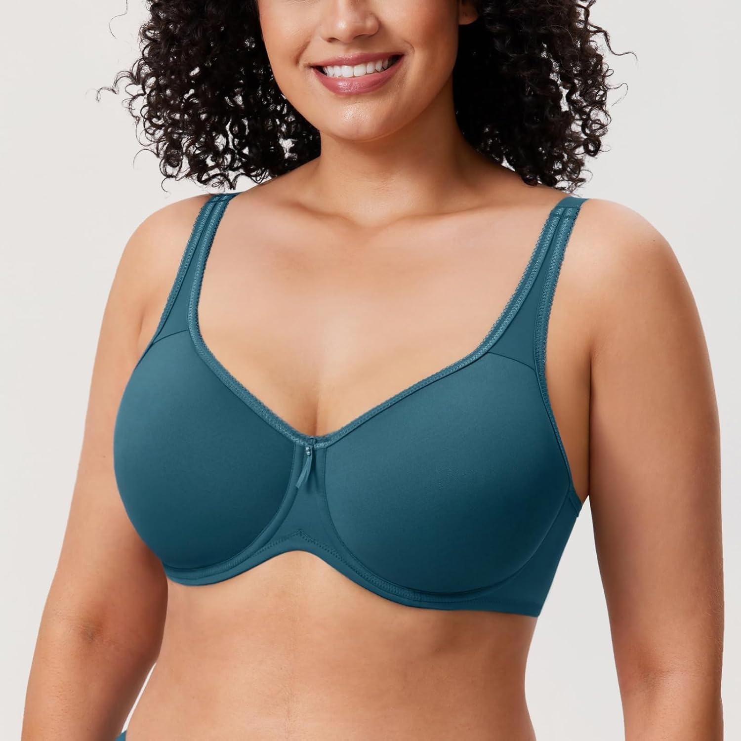image:imageDELIMIRA Womens Seamless Tshirt Bras Plus Size Full Coverage Underwire Lightly Lined Bra Up to FCavalry Bice