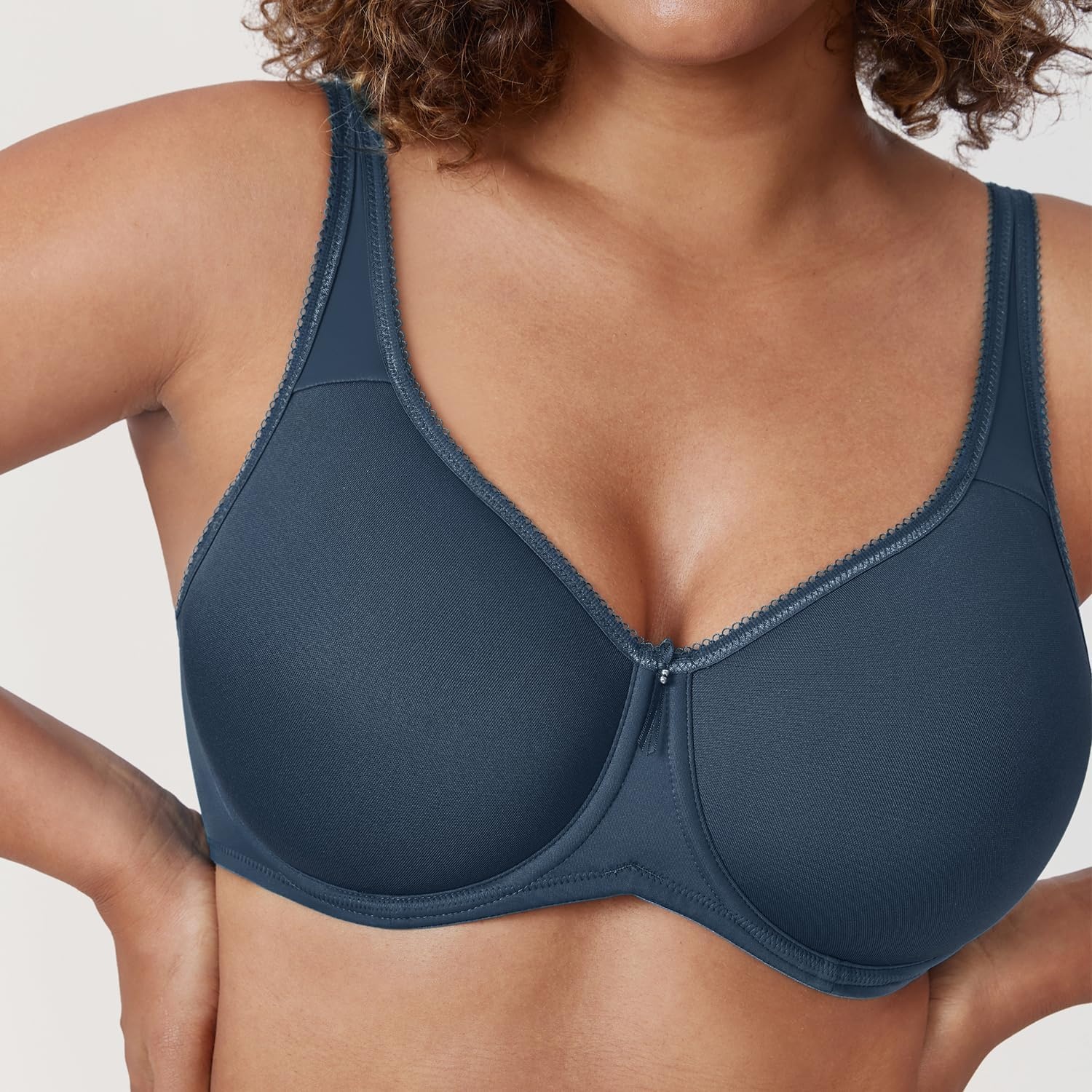image:imageDELIMIRA Womens Seamless Tshirt Bras Plus Size Full Coverage Underwire Lightly Lined Bra Up to FSargasso