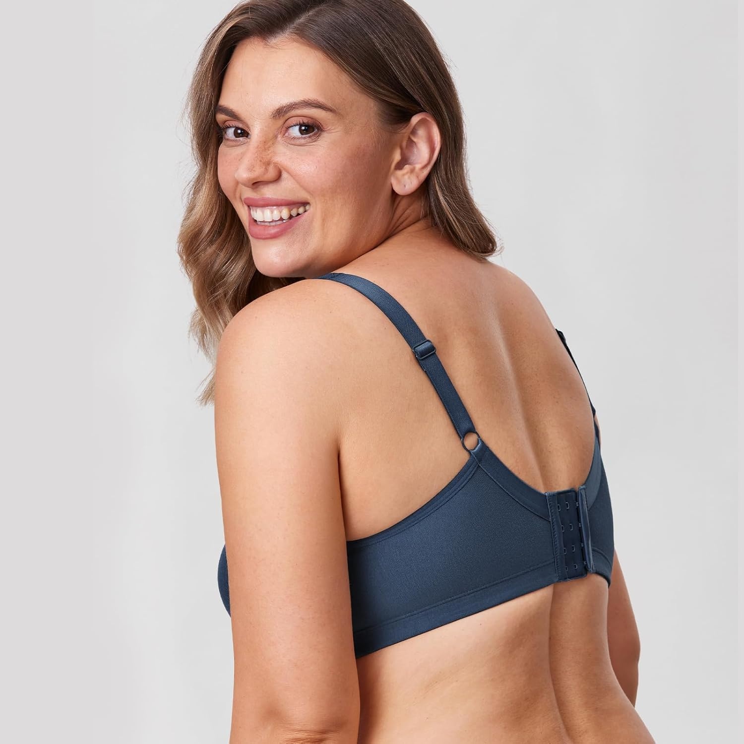 image:imageDELIMIRA Womens Wireless Plus Size Full Coverage Lace Bra Cotton Unlined ComfortableSargasso