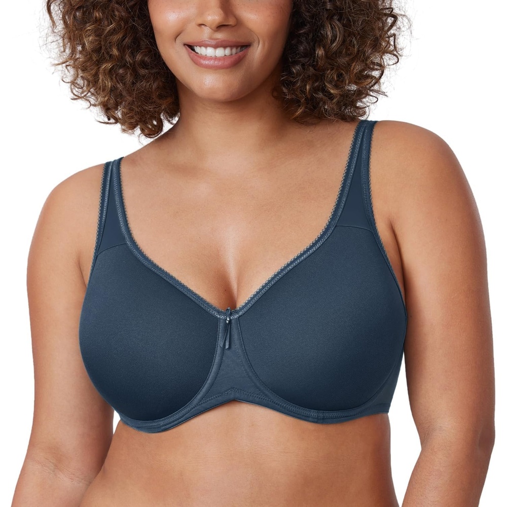image:imageDELIMIRA Womens Seamless Tshirt Bras Plus Size Full Coverage Underwire Lightly Lined Bra Up to FSargasso