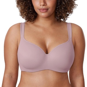 image:imageDELIMIRA Womens Balconette Bra Full Coverage Plus Size Tshirt Underwire Back Smoothing Seamless BrasMauve Shadows