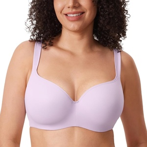 image:imageDELIMIRA Womens Balconette Bra Full Coverage Plus Size Tshirt Underwire Back Smoothing Seamless BrasOrchid Hush