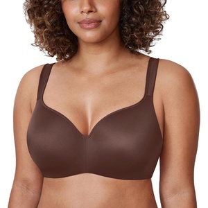 image:imageDELIMIRA Womens Balconette Bra Full Coverage Plus Size Tshirt Underwire Back Smoothing Seamless BrasTaupe